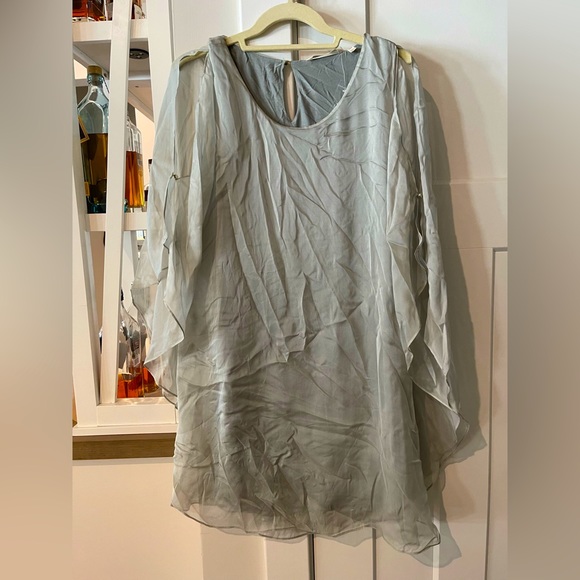 Soft Surroundings Dresses & Skirts - Soft Surroundings Grey Silk Mini Dress